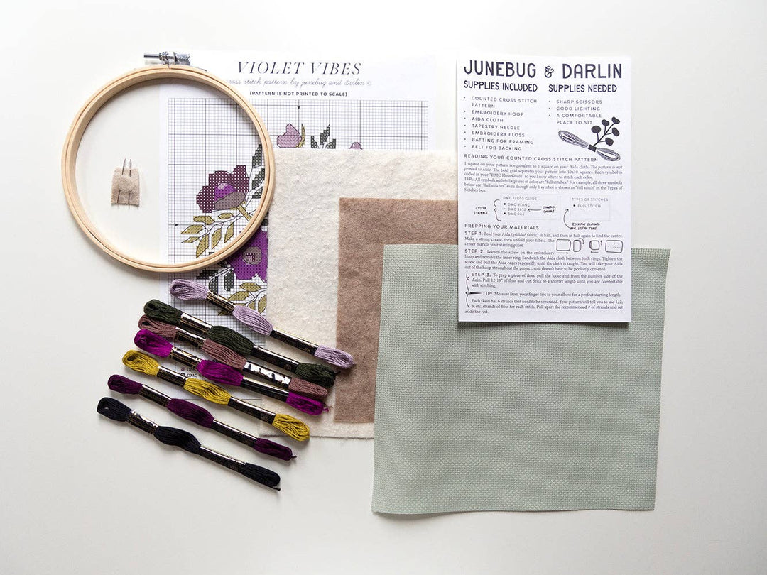 Violet Vibes Cross Stitch Kit