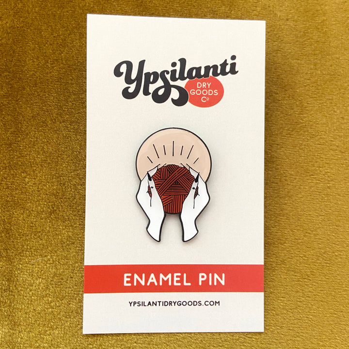 Yarnbearer Enamel Pin - Red + Pink