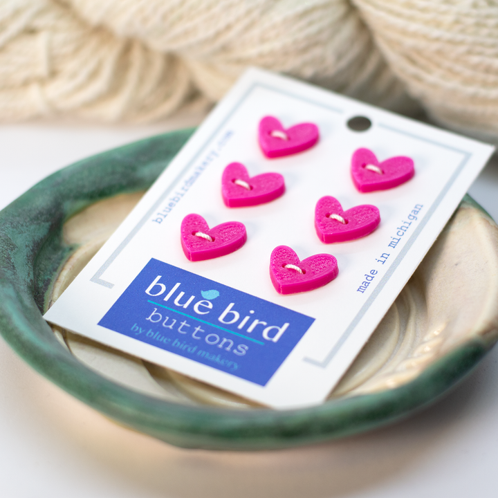 12mm Heart Buttons
