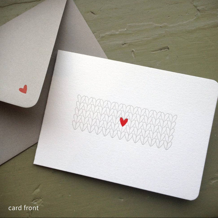 Heart Knitting Note Card