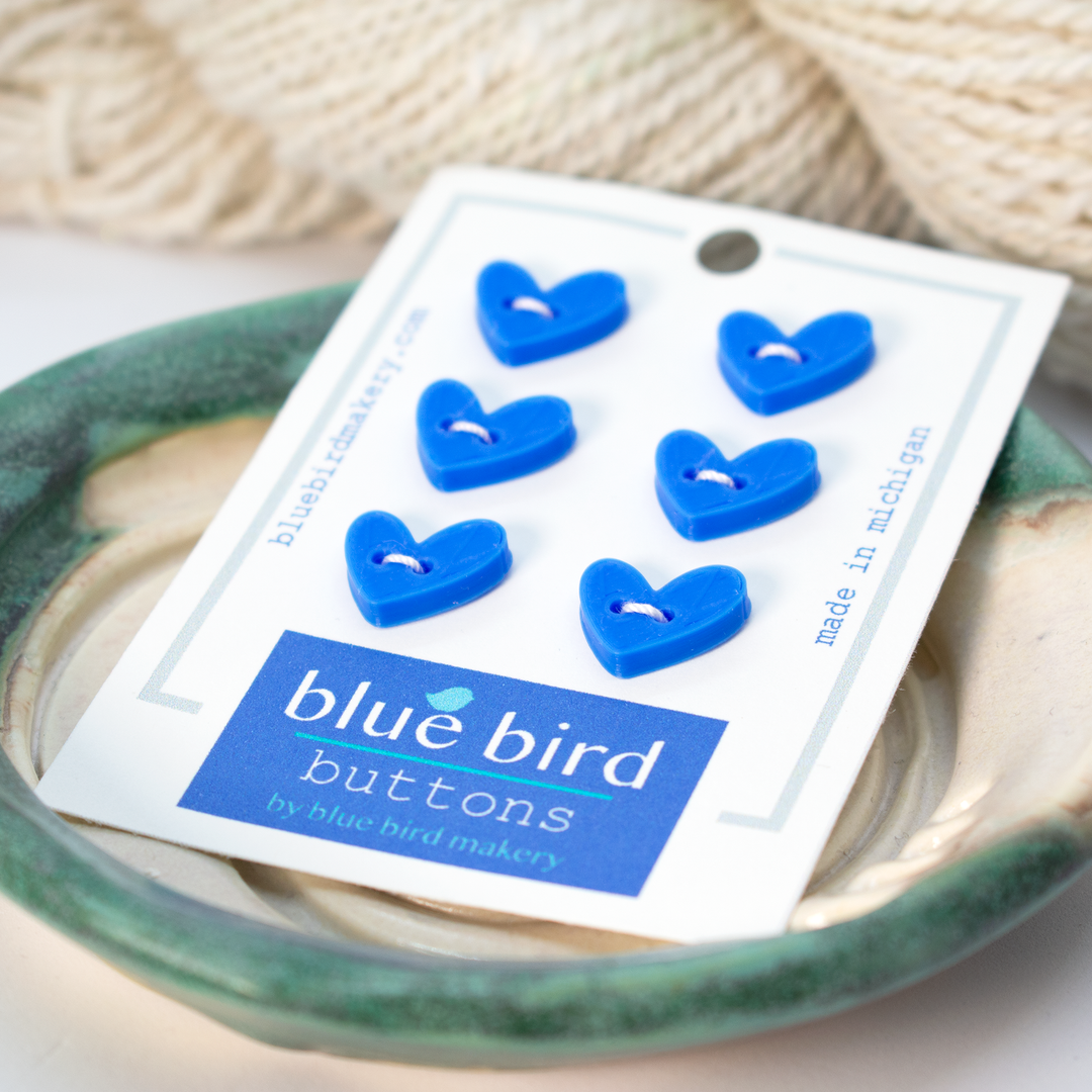 12mm Heart Buttons