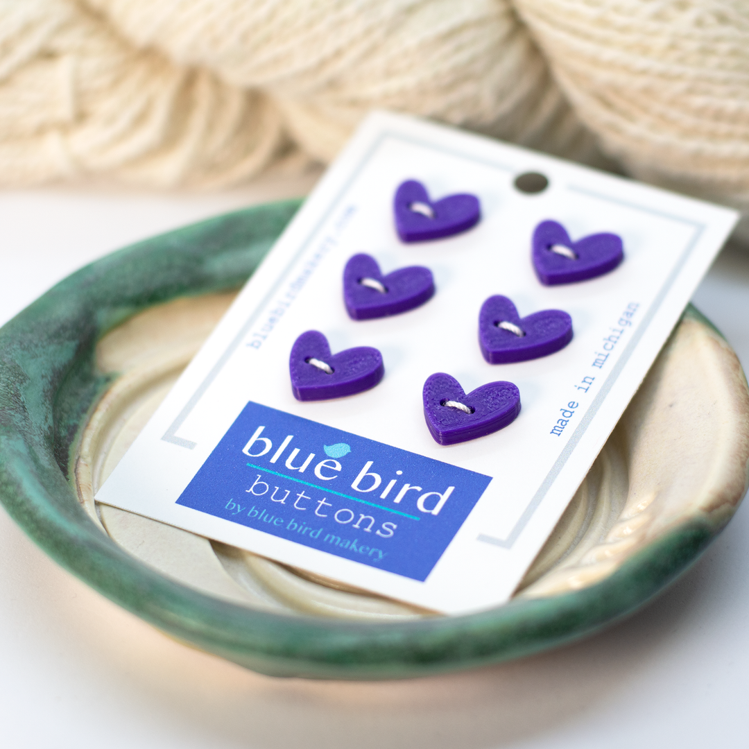 12mm Heart Buttons