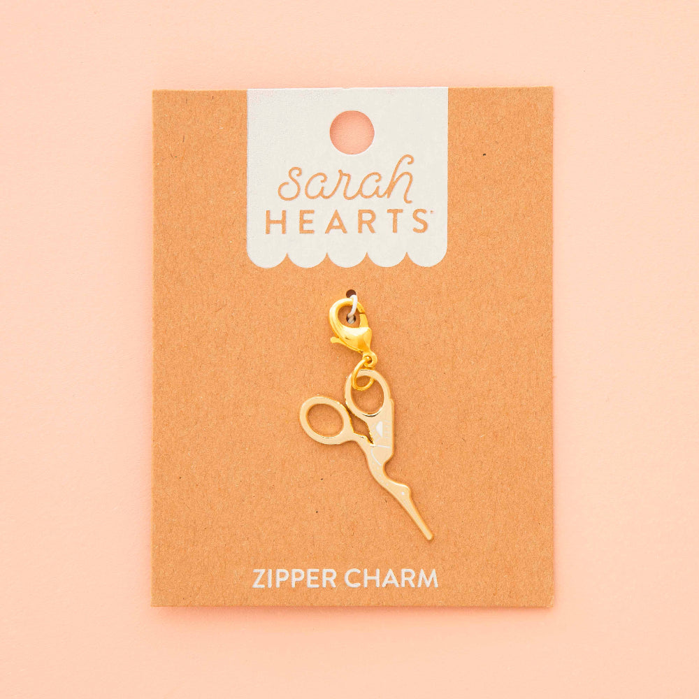 Gold Stork Scissor Zipper Charm