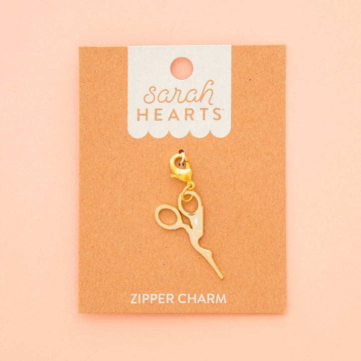 Gold Stork Scissor Zipper Charm