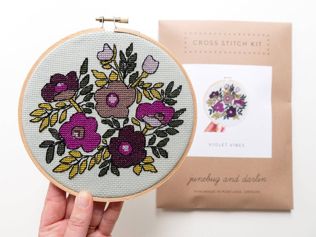 Violet Vibes Cross Stitch Kit