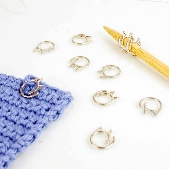 Cat Clips - Simple Removable Stitch Markers: Silver