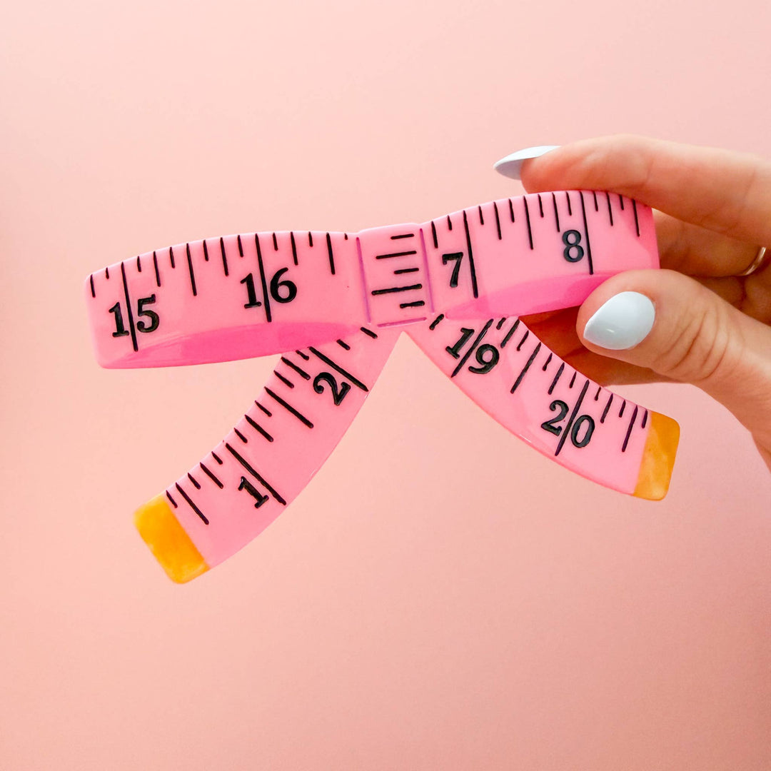 Tape Measure Bow French Barrette