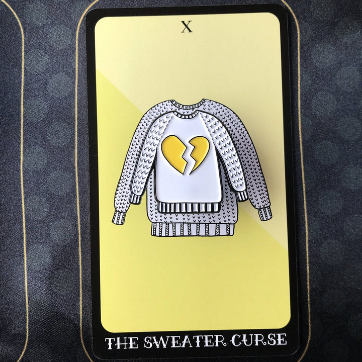 The Sweater Curse Enamel Pin (The Knitter's Oracle)