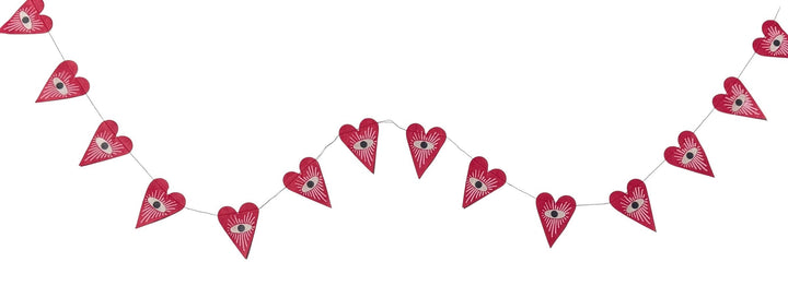 6ft Paper Garland, evil eye/heart