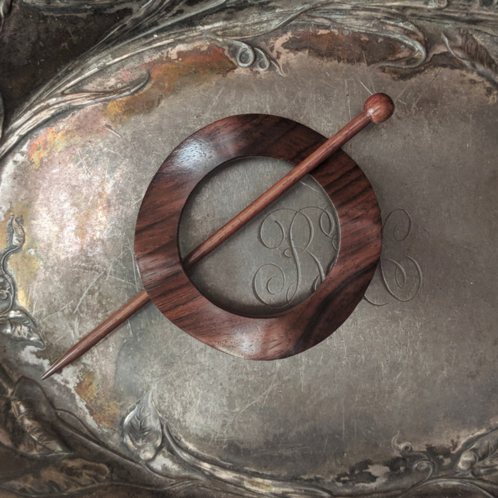 Wood Shawl Pin