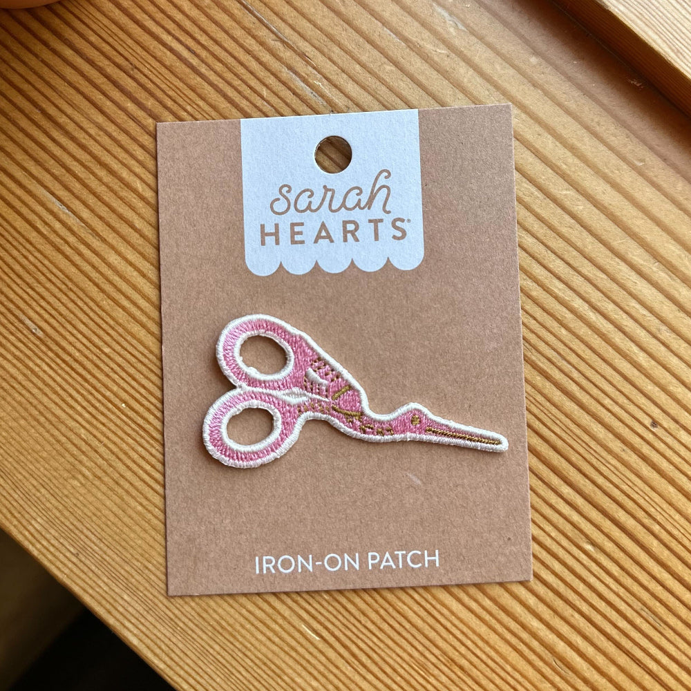 Stork Scissor Iron-On Patch