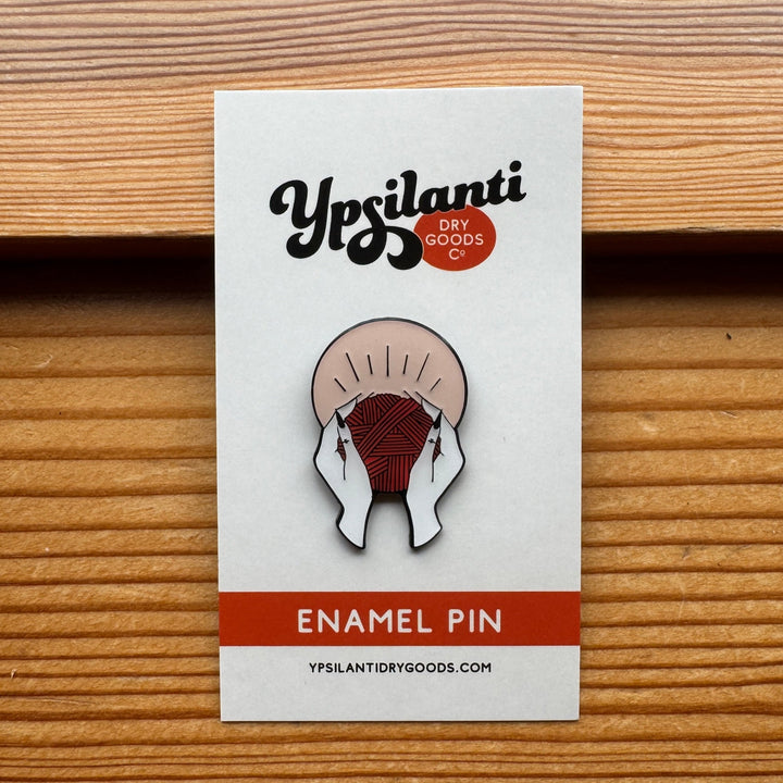 Yarnbearer Enamel Pin - Red + Pink