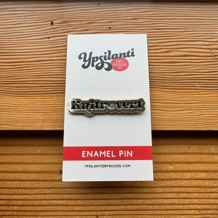 Knitrovert Enamel Pin - Gold Edition