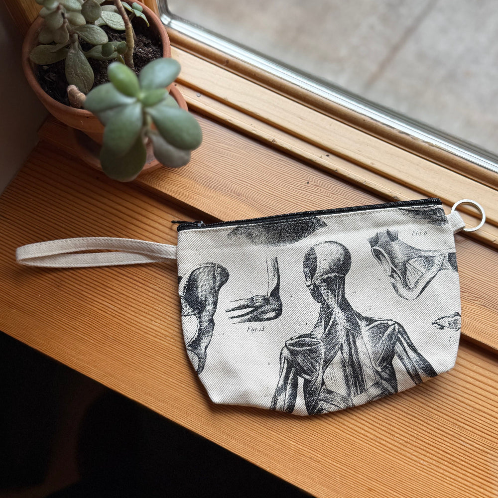 Printed Zip Pouch w/Strap