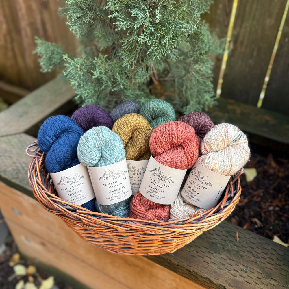 A Basket of Starbright DK from Tumalo Fiber