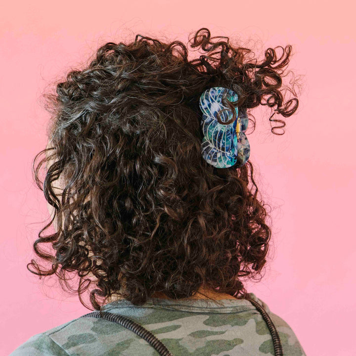 Blue Yarn Skein Hair Claw Clip