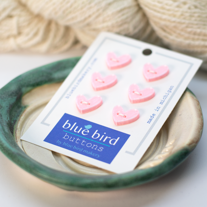 12mm Heart Buttons