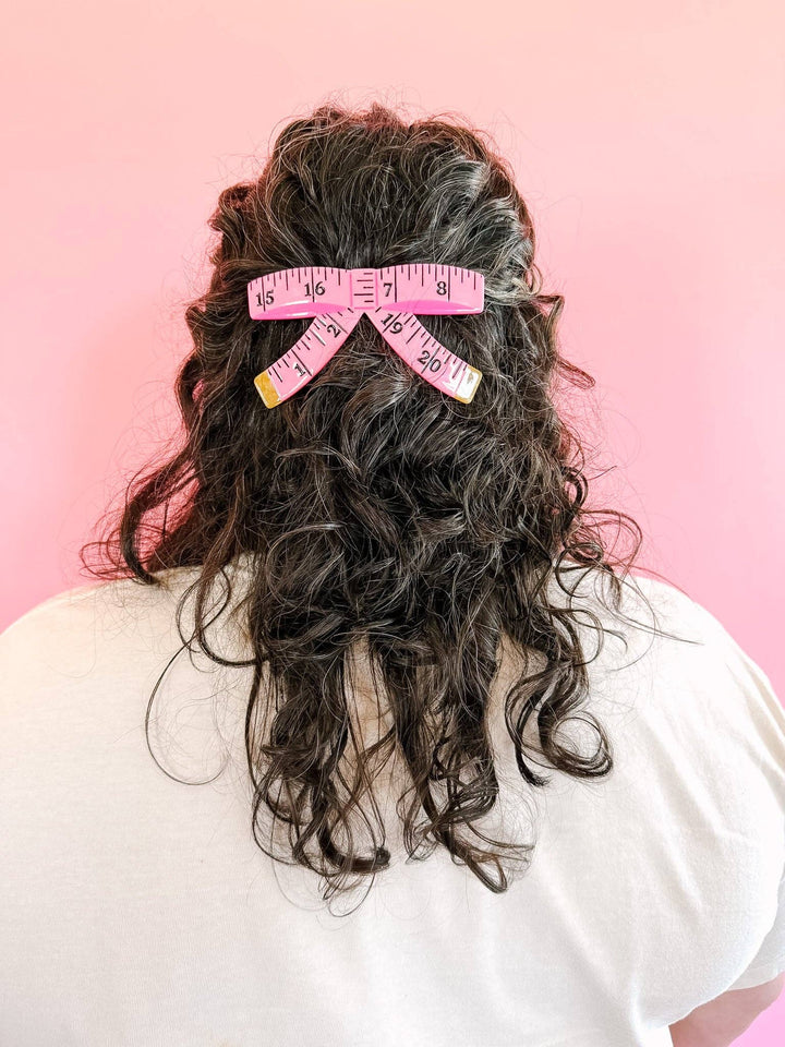 Tape Measure Bow French Barrette