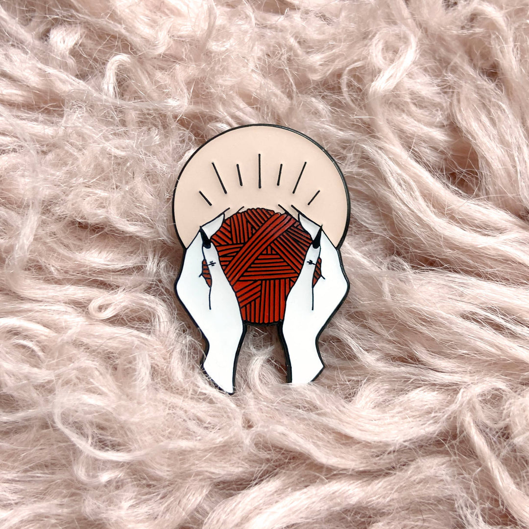 Yarnbearer Enamel Pin - Red + Pink