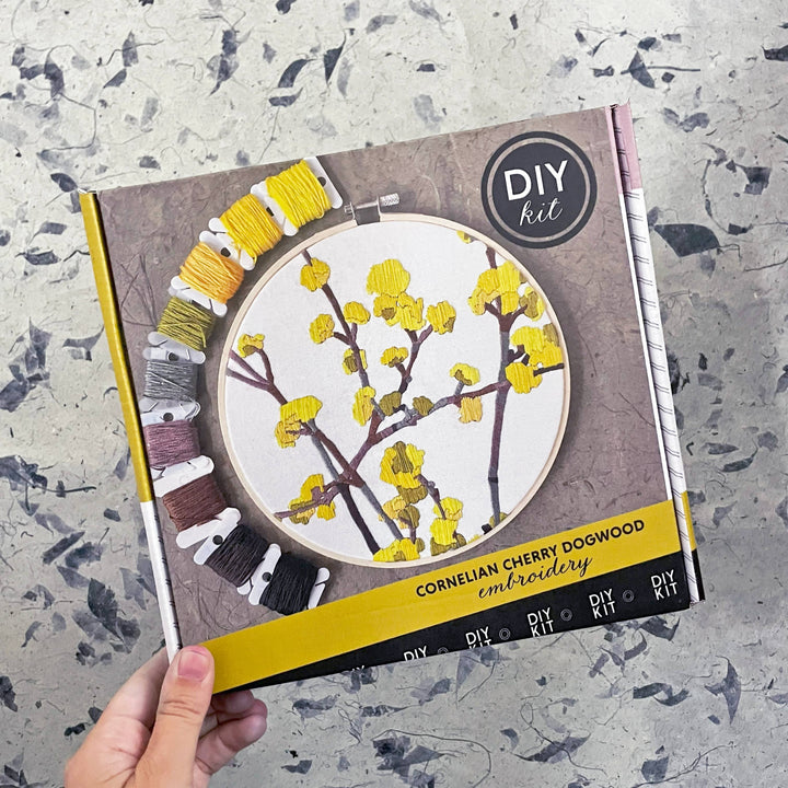 DIY Embroidery Kit - Cornelian Cherry Dogwood (8")